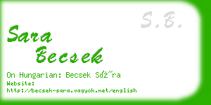 sara becsek business card